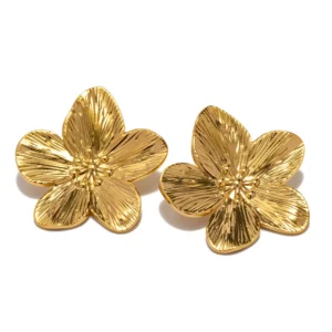 Boucles d'oreilles fleurs dorées classiques