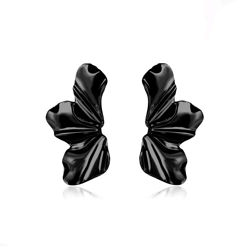 Boucles d'oreilles fleurs moitiƩs noires