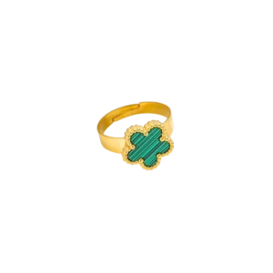 Bague fleur verte