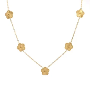 Collier fleurs doré multiple